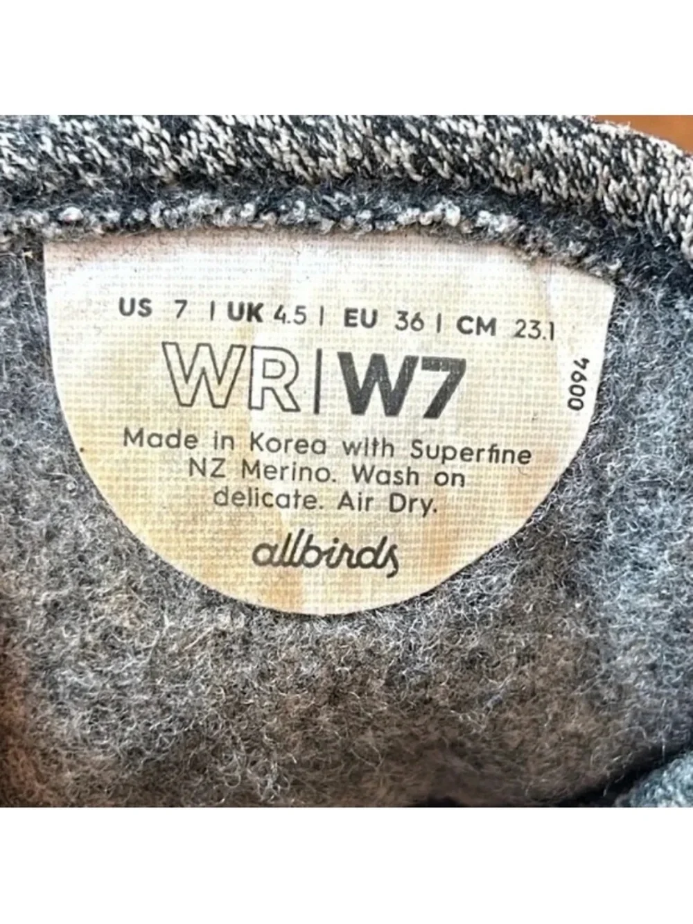 Allbirds Wool Runners Sustainable Wool Running Shoe Sneaker Gray Womens Size 7